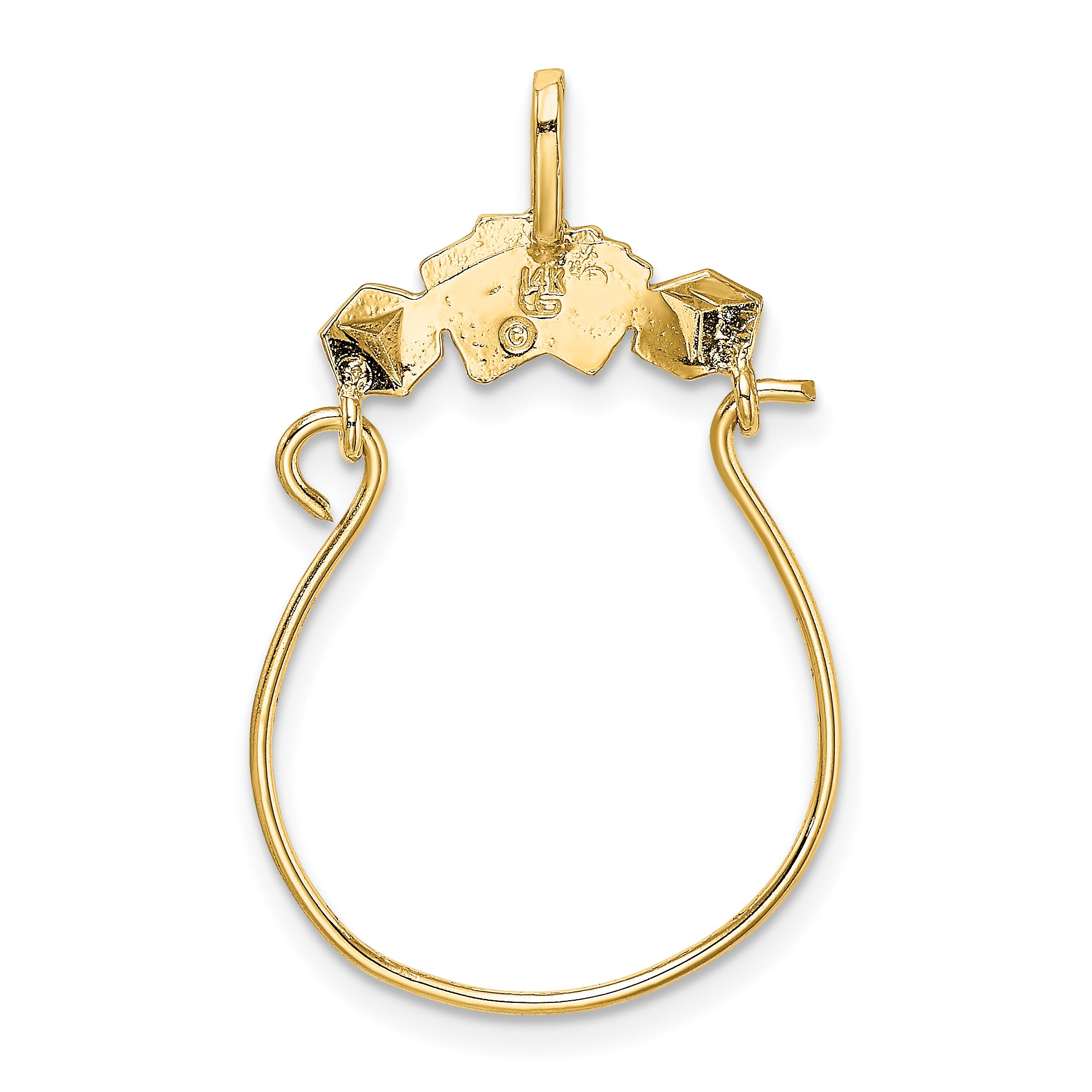 14K Yellow Gold Cards And Dice Charm Holder