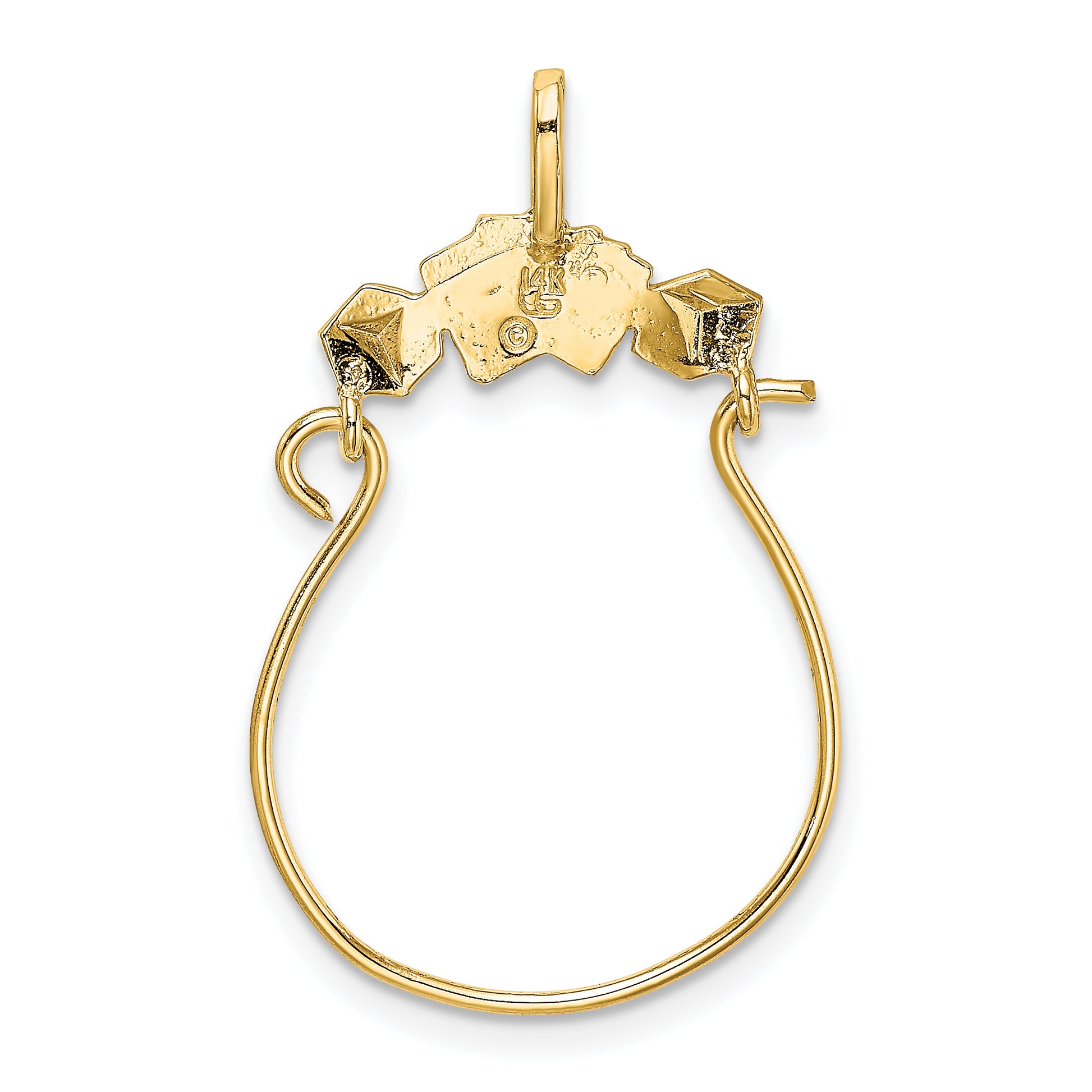 14K Yellow Gold Cards And Dice Charm Holder
