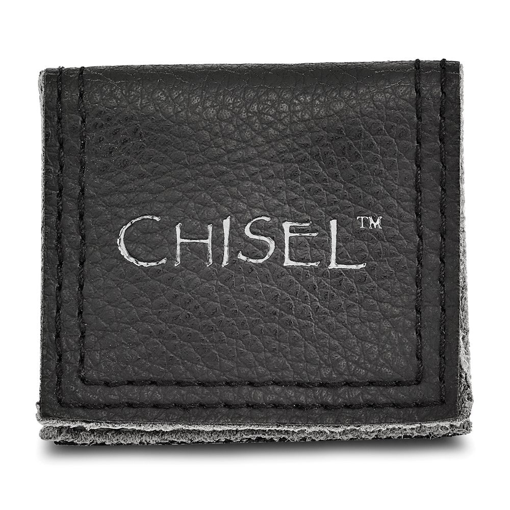 Stainless Steel 8mm Black Ip Plated Brushed & Polished Band