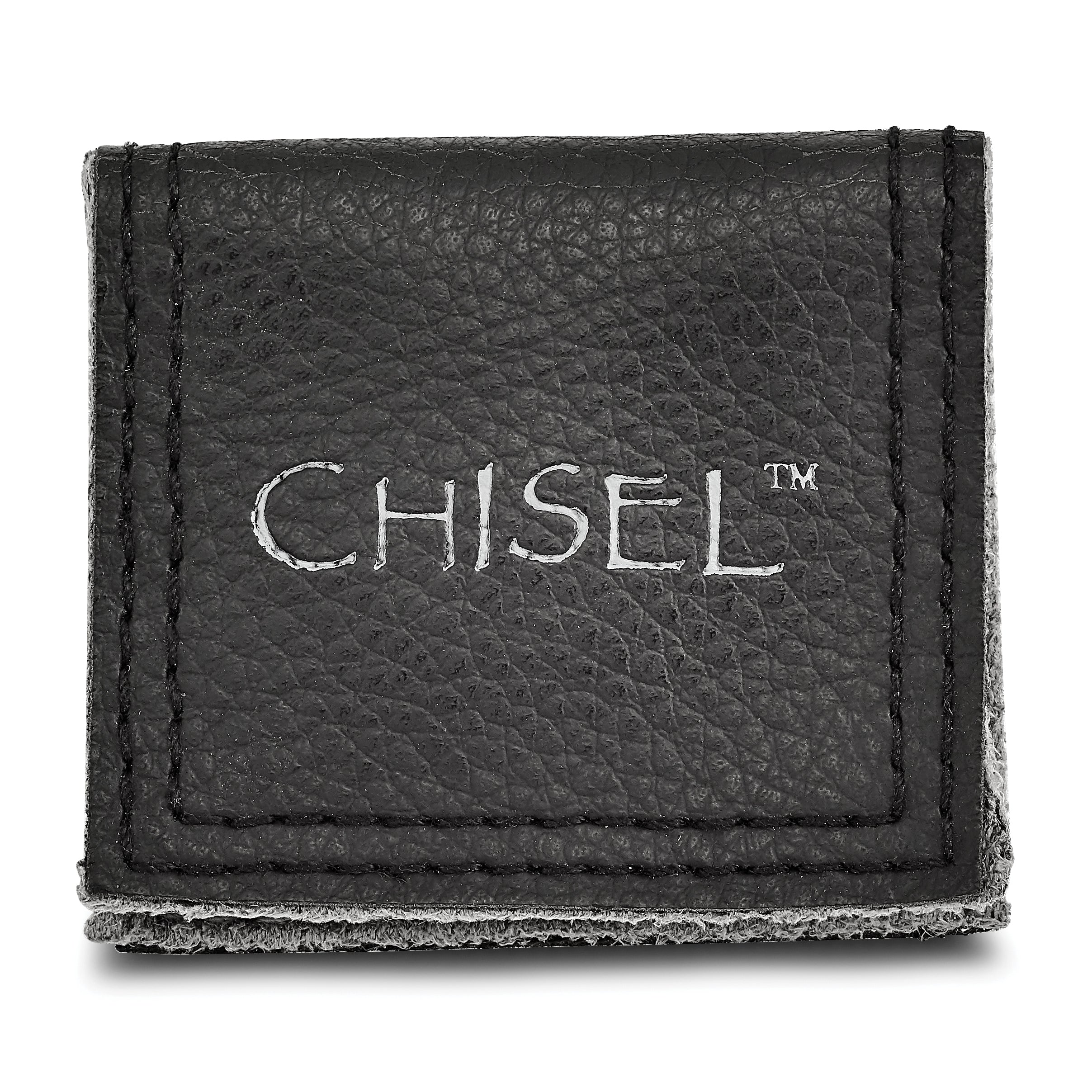 Stainless Steel Polished Black Ip Plated 8mm Ridged Edged Band