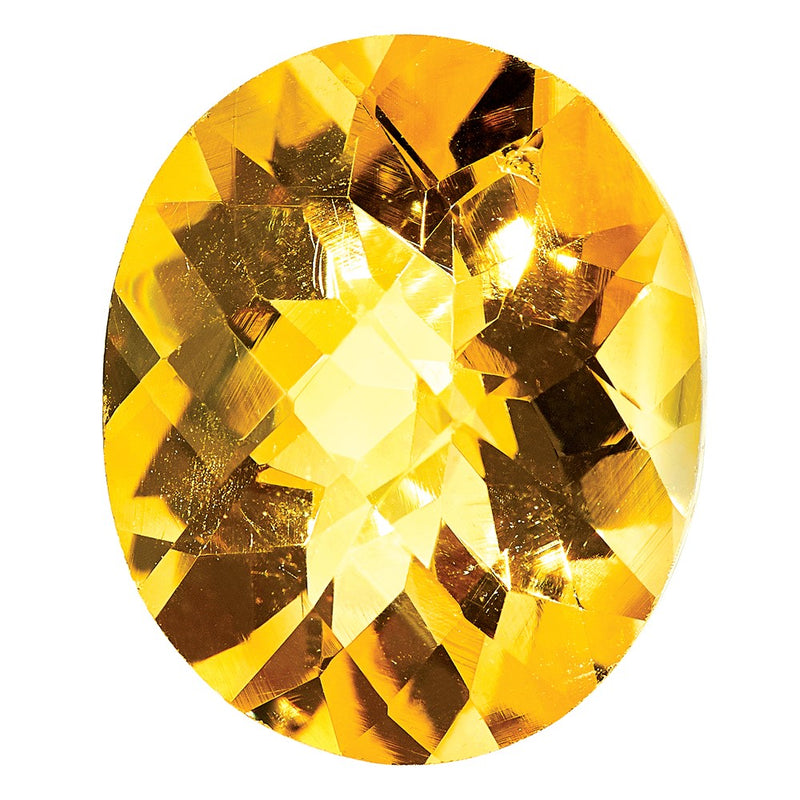 Gemstone Citrine Aa Quality 9X7mm Oval Checkerboard