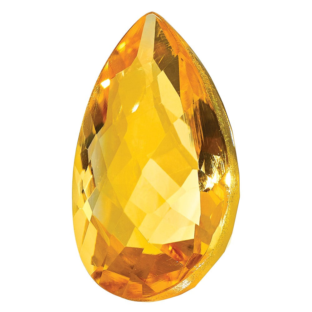Gemstone Citrine Aa Quality 7X5mm Pear Checkerboard