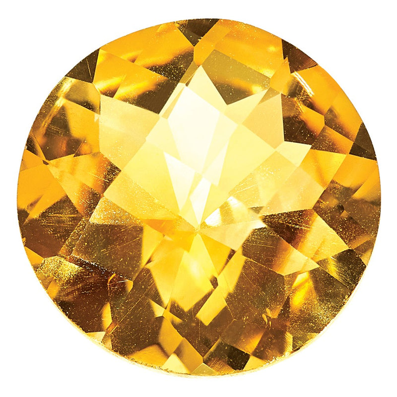 Gemstone Citrine Aa Quality 8mm Round Checkerboard