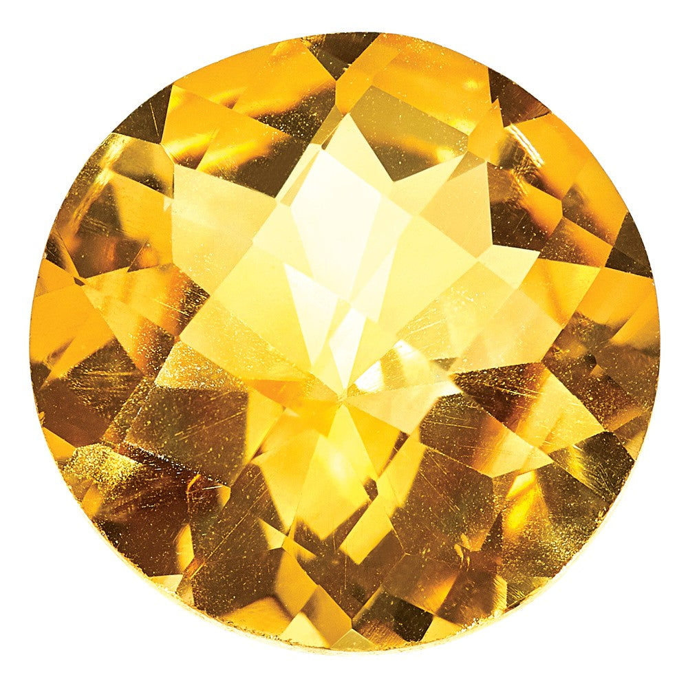 Gemstone Citrine Aa Quality 7mm Round Checkerboard