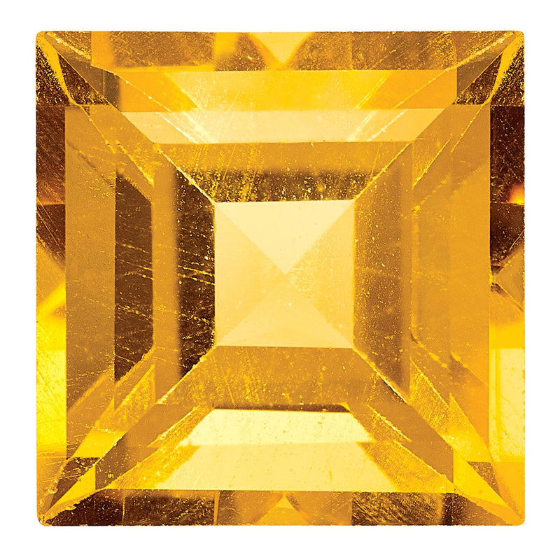 Gemstone Citrine Aa Quality 4mm Square Step-Cut