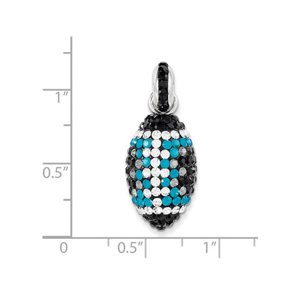 Sterling Silver Swarovski Elements Football Pendant