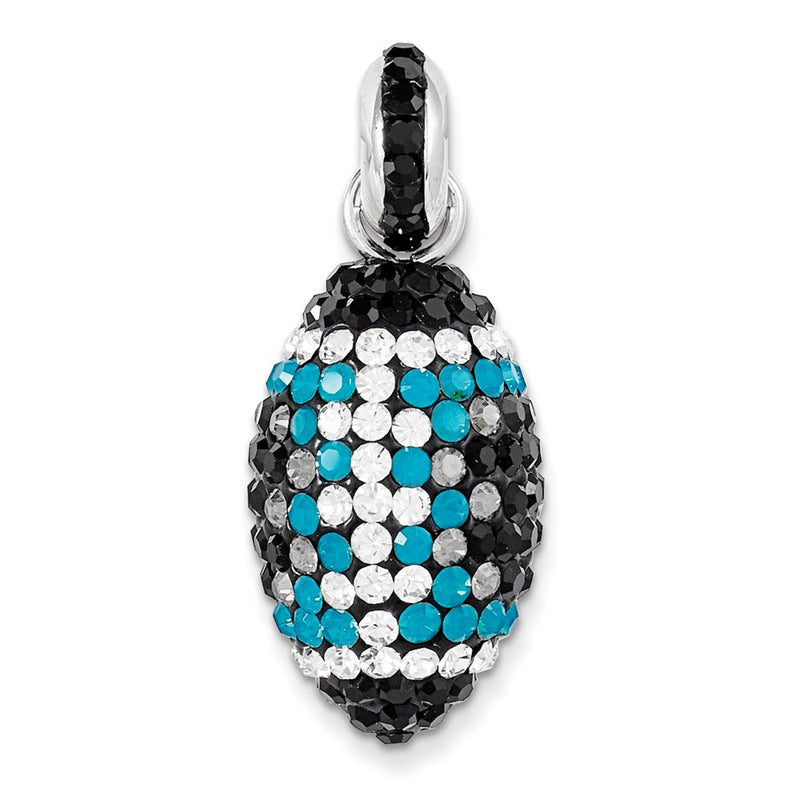 Sterling Silver Swarovski Elements Football Pendant