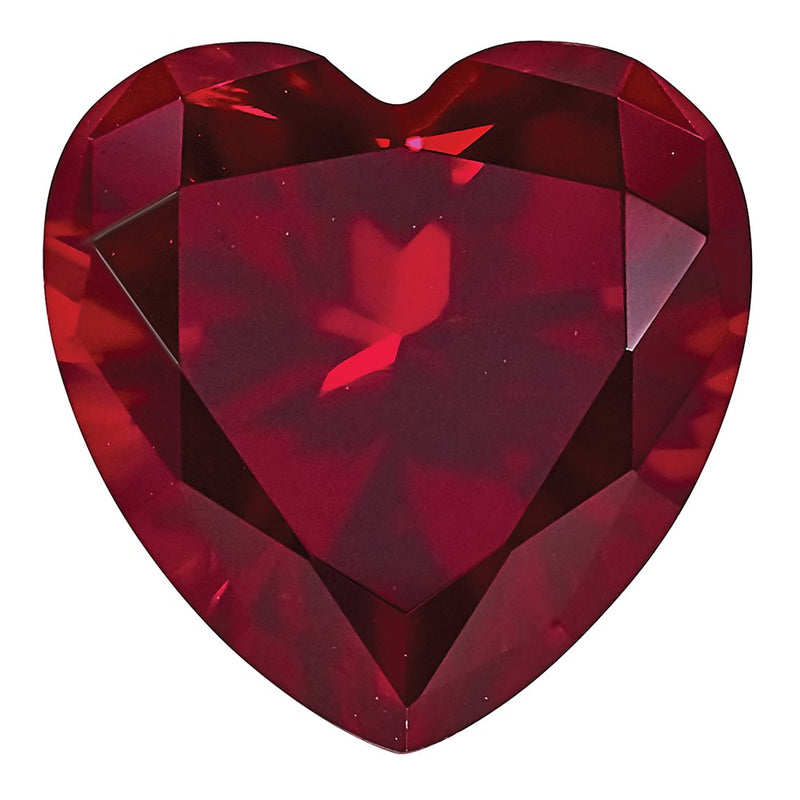 Gemstone Created Ruby 8mm Heart