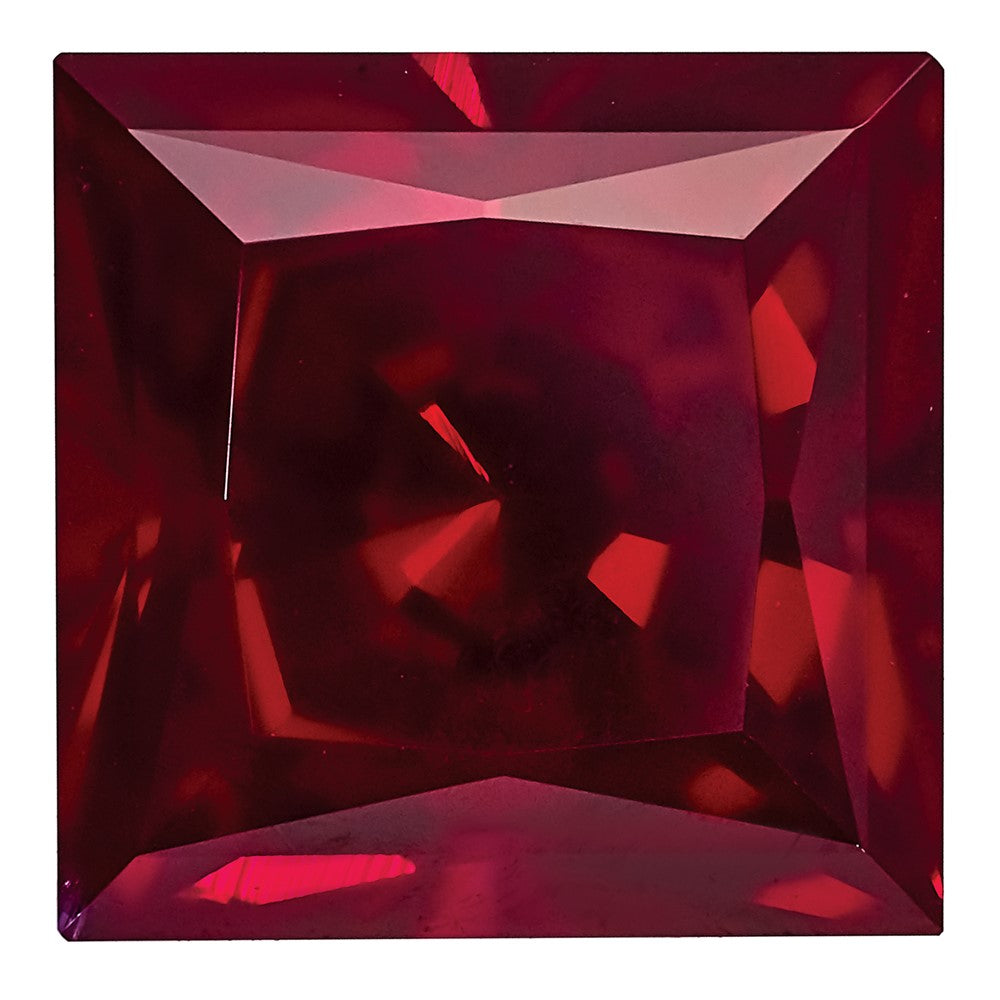 Gemstone Created Ruby 8mm Princess