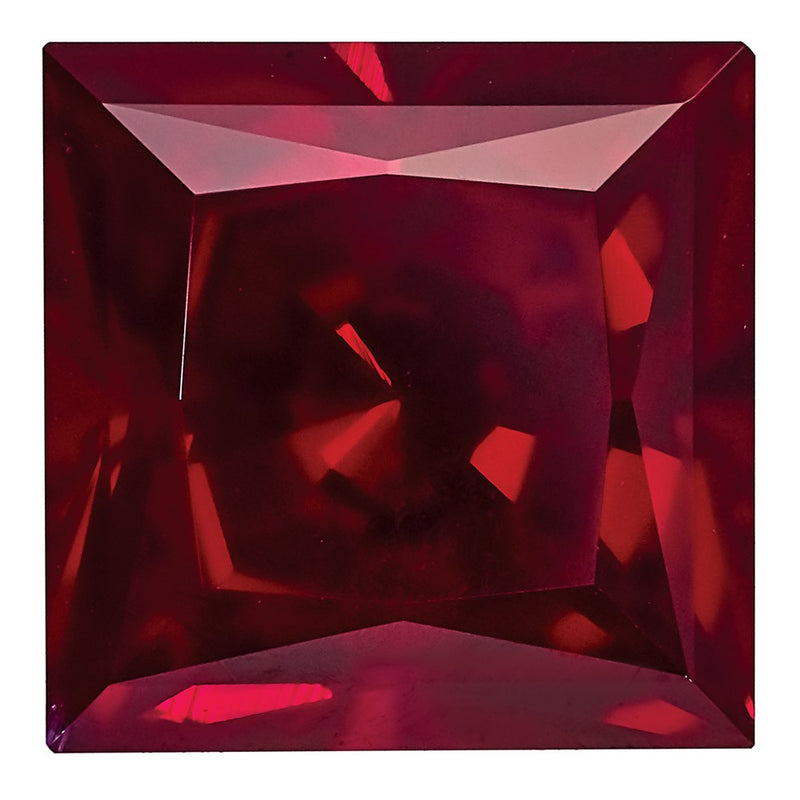 Gemstone Created Ruby 5mm Princess
