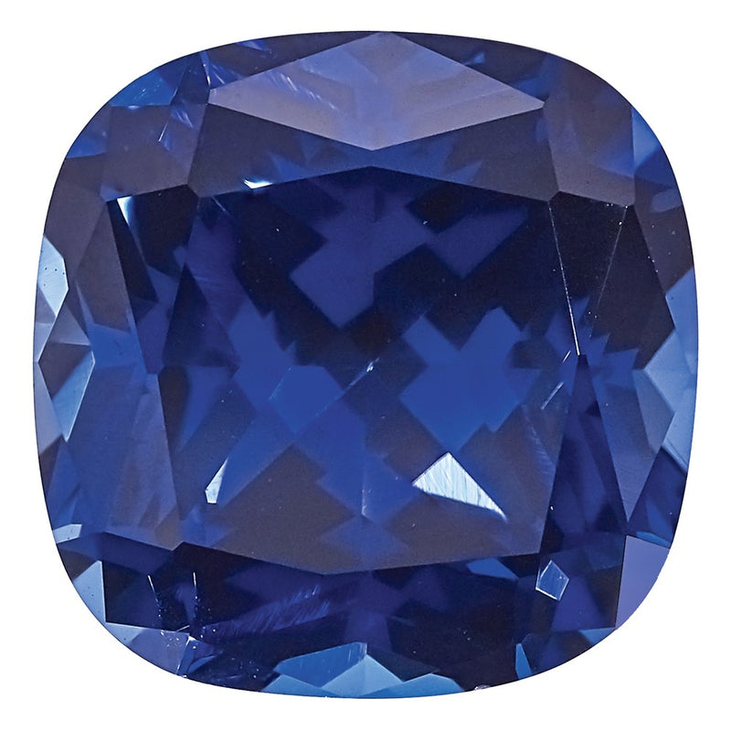 Gemstone Created Blue Sapphire 6mm Antique Cushion