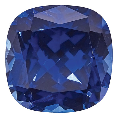 Gemstone Created Blue Sapphire 7mm Antique Cushion