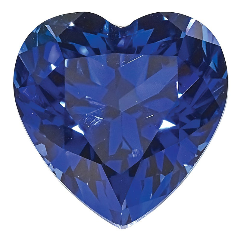 Gemstone Created Blue Sapphire 6mm Heart