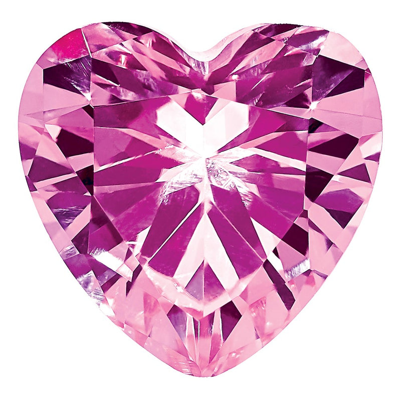 Gemstone Created Pink Sapphire 7mm Heart