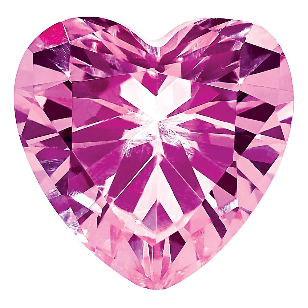 Gemstone Created Pink Sapphire 5mm Heart