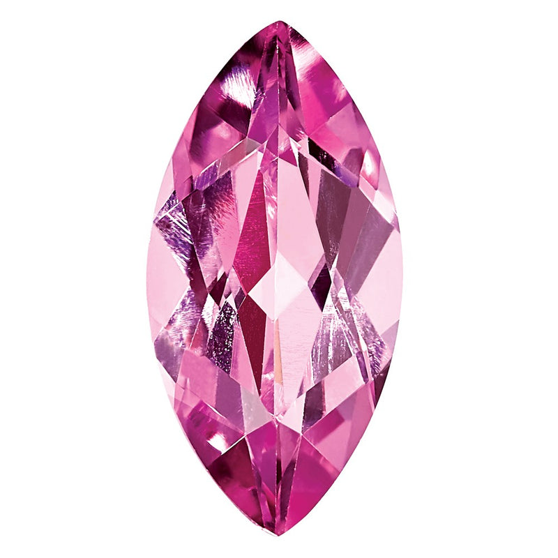 Gemstone Created Pink Sapphire 6X3mm Marquise