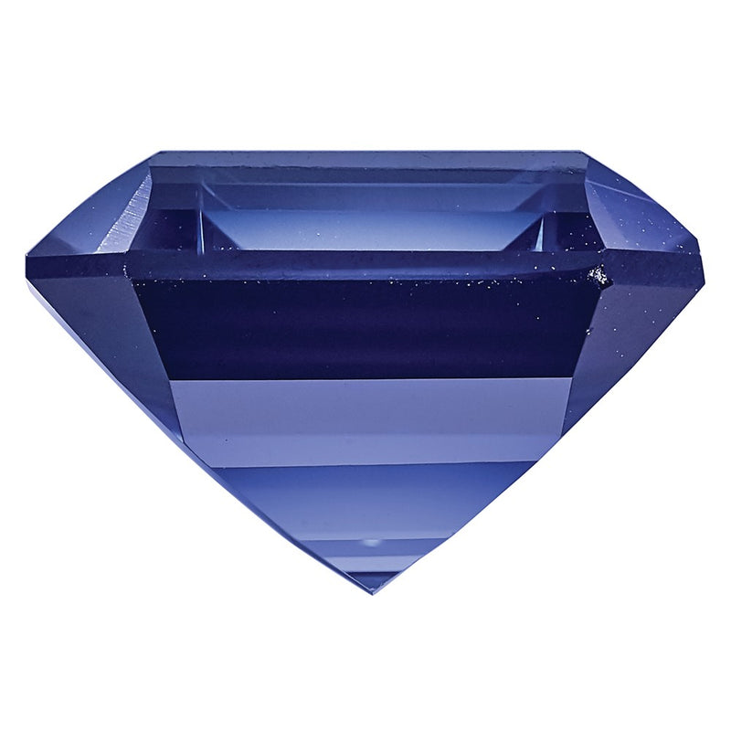 Gemstone Created Blue Sapphire 12X10mm Emerald Cut