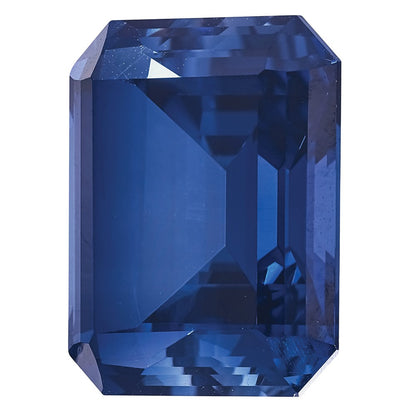 Gemstone Created Blue Sapphire 6X4mm Emerald Cut