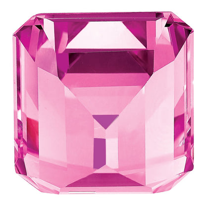 Gemstone Created Pink Sapphire 8X6mm Emerald Cut