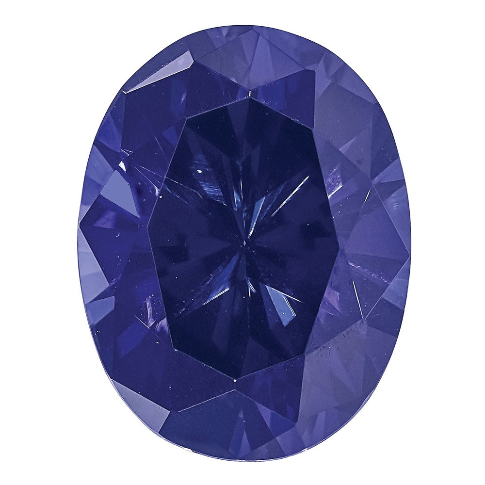 Gemstone Created Blue Sapphire 10X8mm Oval