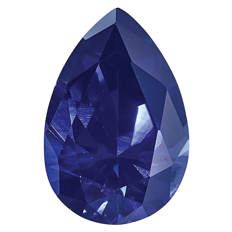Gemstone Created Blue Sapphire 7X5mm Pear