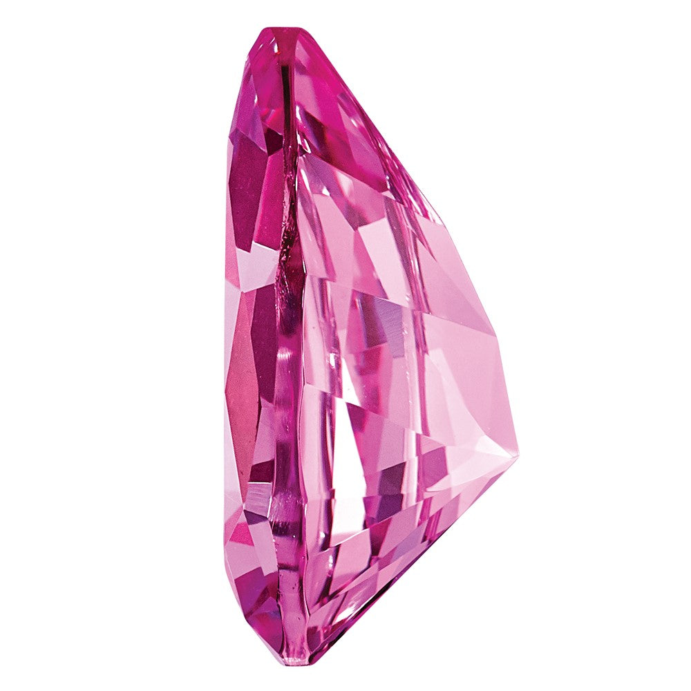 Gemstone Created Pink Sapphire 7X5mm Pear