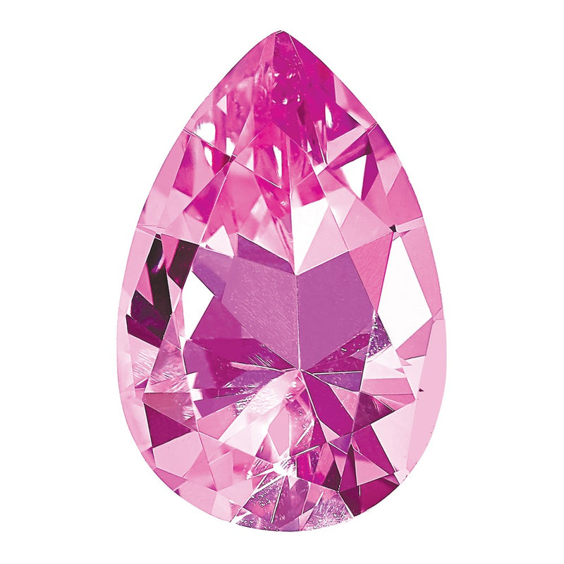 Gemstone Created Pink Sapphire 9X6mm Pear