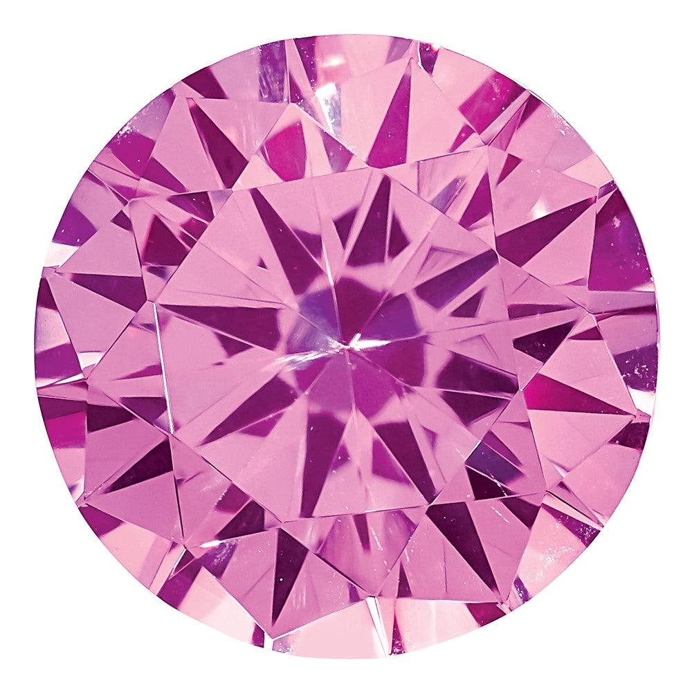 Gemstone Created Pink Sapphire 7mm Round