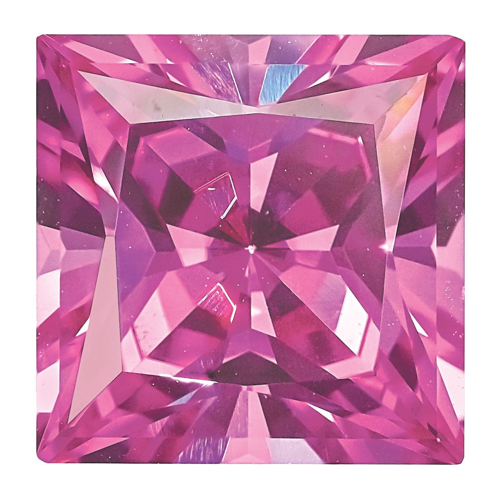 Gemstone Created Pink Sapphire 7mm Princess