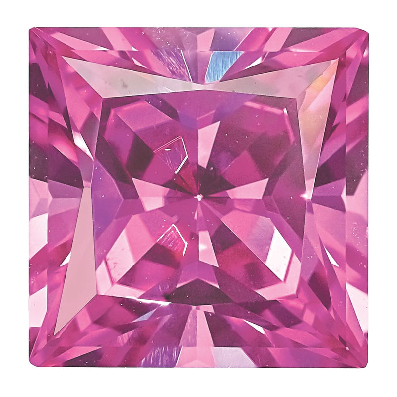 Gemstone Created Pink Sapphire 4mm Princess