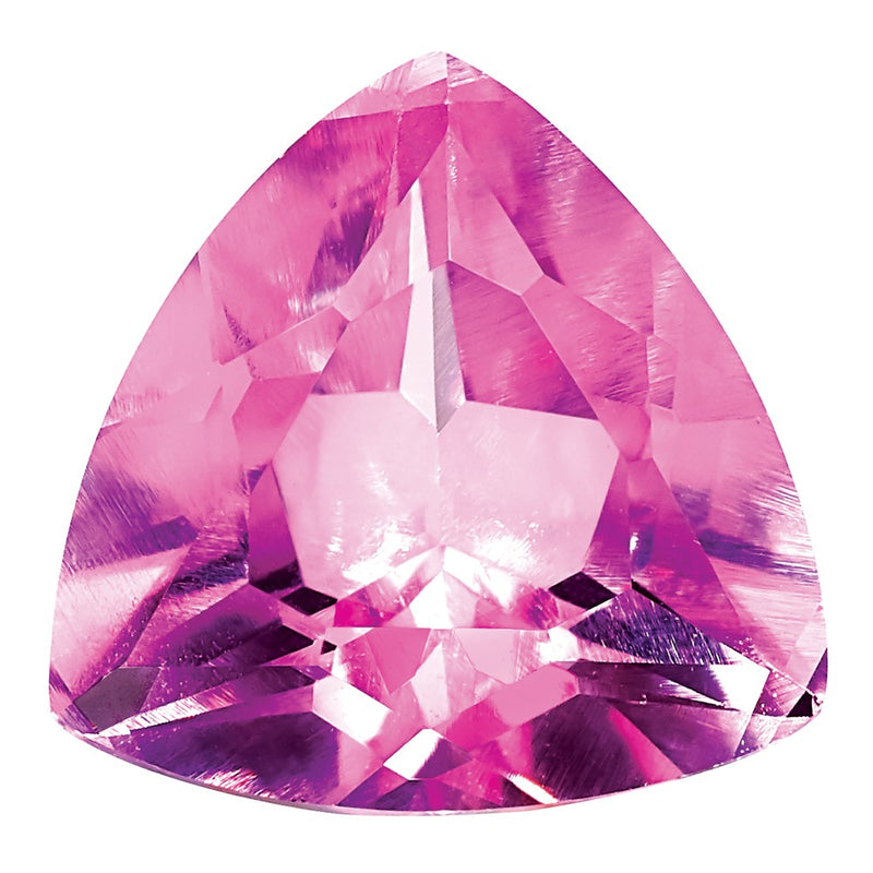 Gemstone Created Pink Sapphire 7mm Trillion