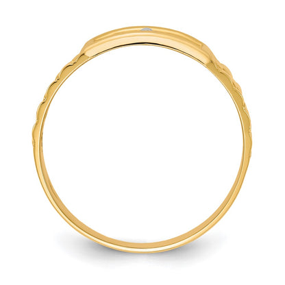 14K Yellow Gold and Rhodium Men's Our Lady of Guadalupe Ring