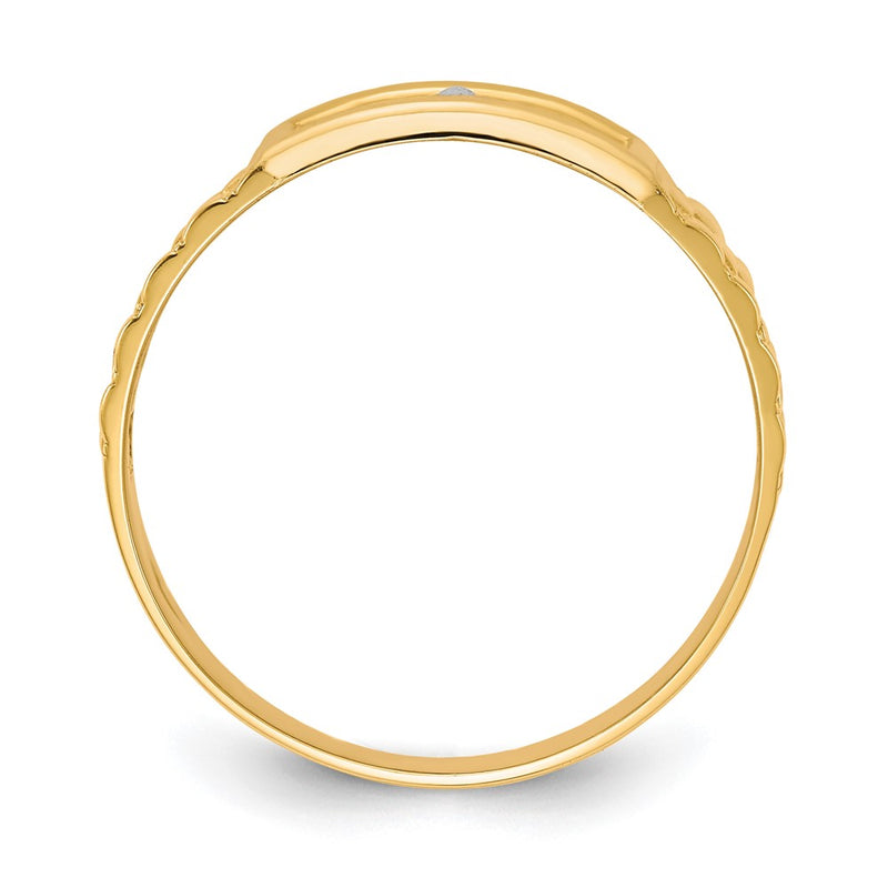 14K Yellow Gold and Rhodium Men's Our Lady of Guadalupe Ring