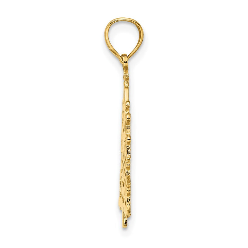 14K Yellow Gold Polished Christmas Tree Charm