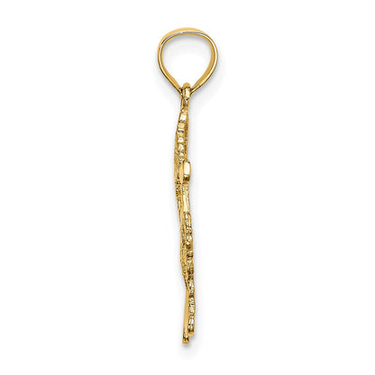 14K Yellow Gold Polished Santa Charm