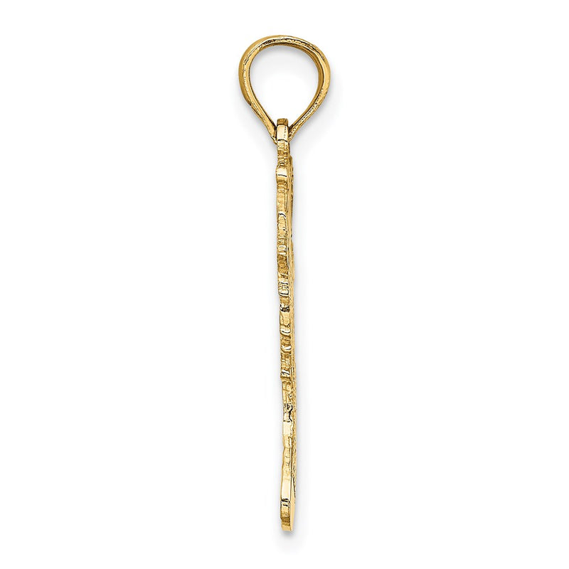 14K Yellow Gold Polished Christmas Stocking Charm