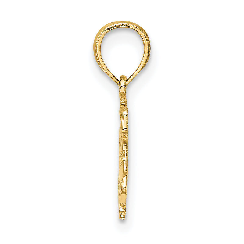 14K Yellow Gold Polished Christmas Bells Charm