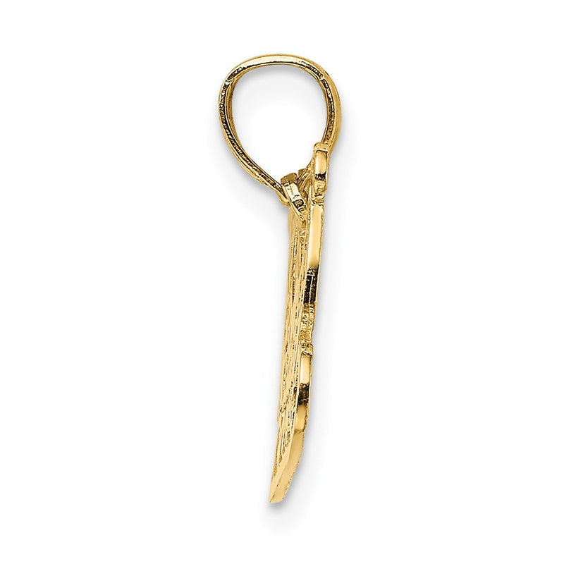 14K Yellow Gold Polished Sleigh Charm