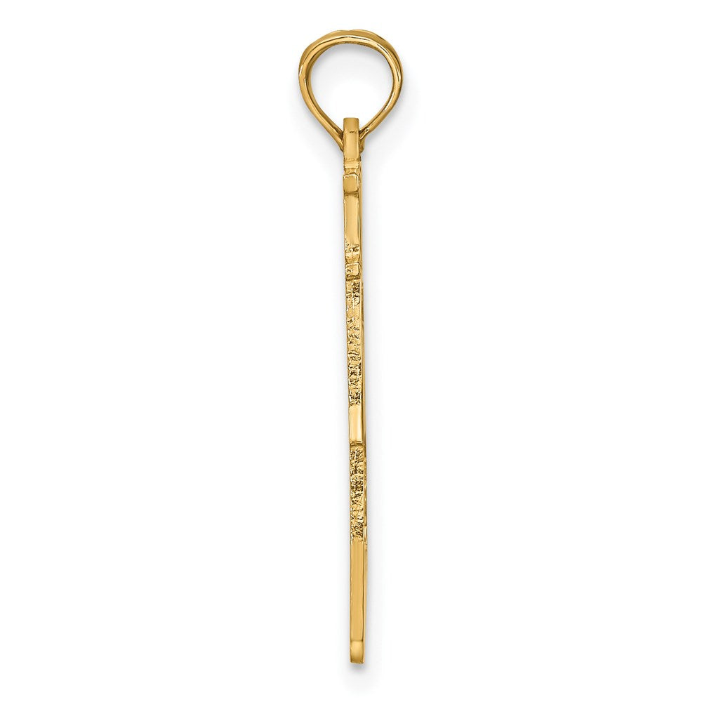 14K Yellow Gold Solid Alabama State Pendant