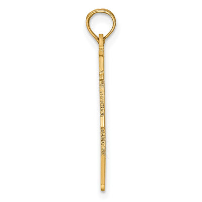 14K Yellow Gold Solid Alabama State Pendant