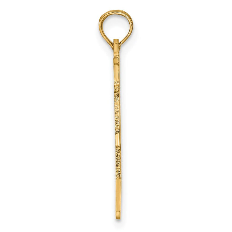 14K Yellow Gold Solid Alabama State Pendant