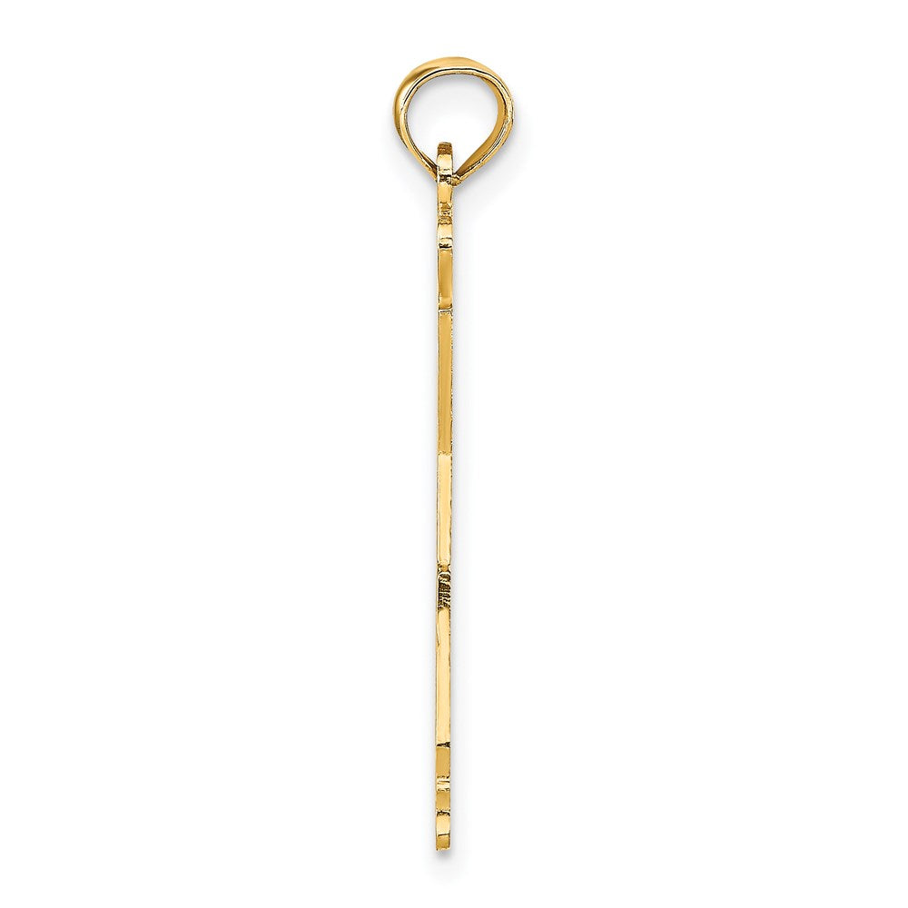 14K Yellow Gold Solid California State Pendant