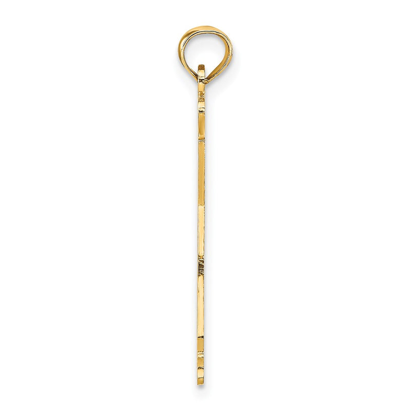 14K Yellow Gold Solid California State Pendant