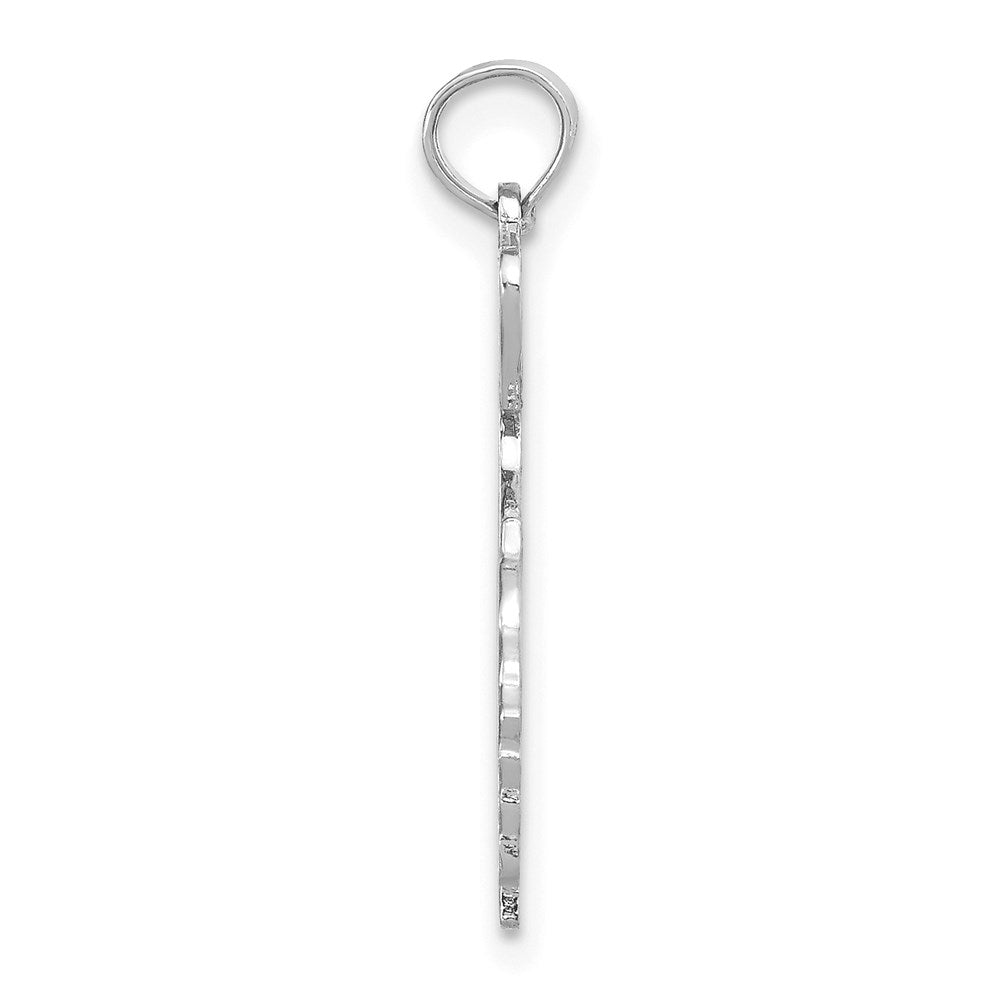 14K White Gold Solid Georgia State Pendant