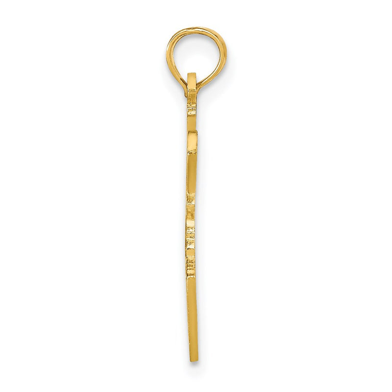 14K Yellow Gold Solid Idaho State Pendant