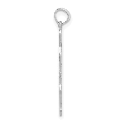 14K White Gold Solid Illinois State Pendant