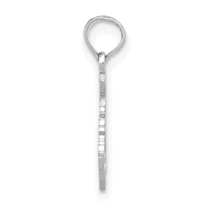 14K White Gold Solid Kentucky State Pendant