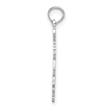14K White Gold Solid Louisiana State Pendant