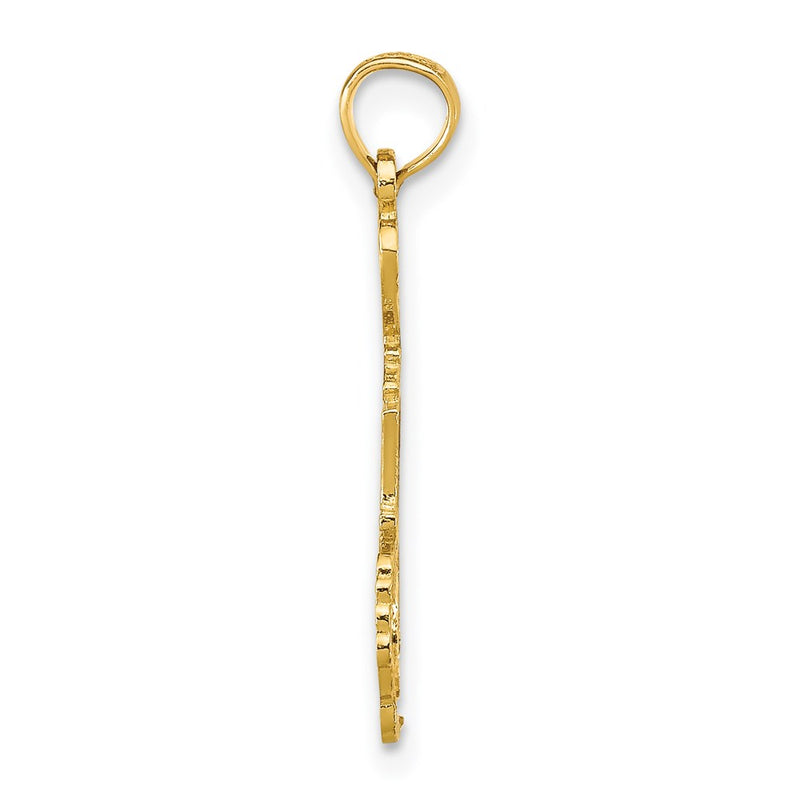 14K Yellow Gold Solid Michigan State Pendant