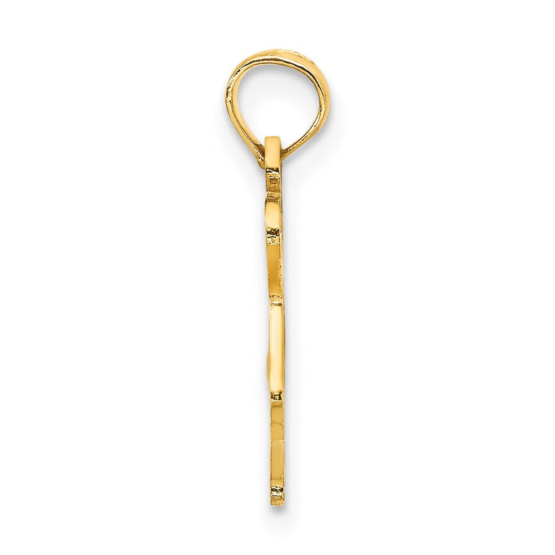 14K Yellow Gold Solid North Carolina State Pendant